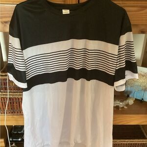 Black and White Striped Men's Shirt